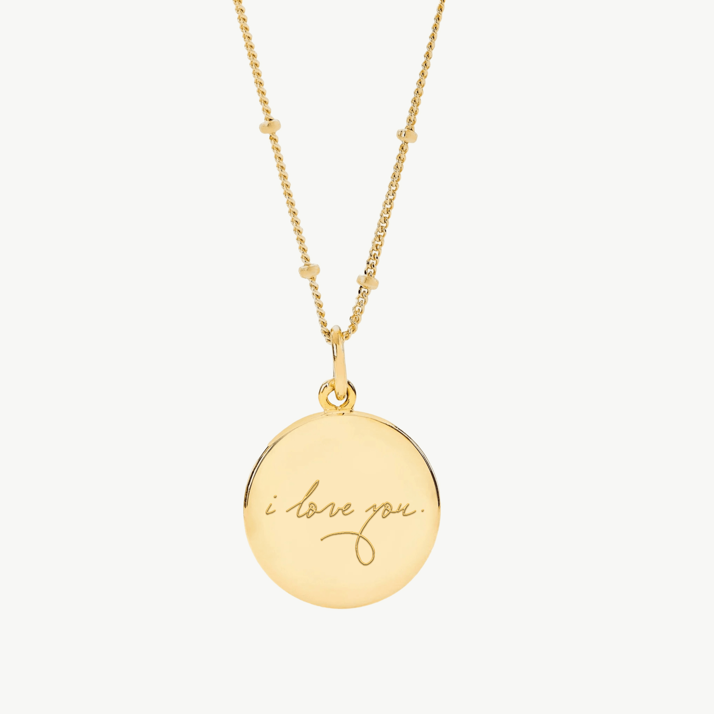 The Round Handwriting Necklace in 18K Gold Vermeil - Existing Image 1